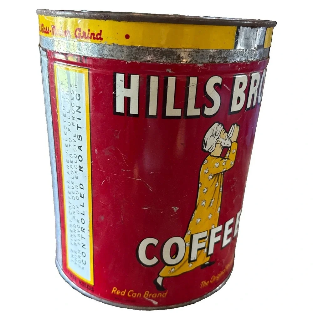 Hills Bros Coffee Can Tin 2 Pound Advertising